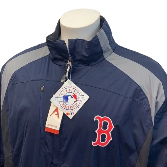 Boston Red Sox MLB Antigua Genuine Merchandise Blue Embroidered Jacket Size XXL